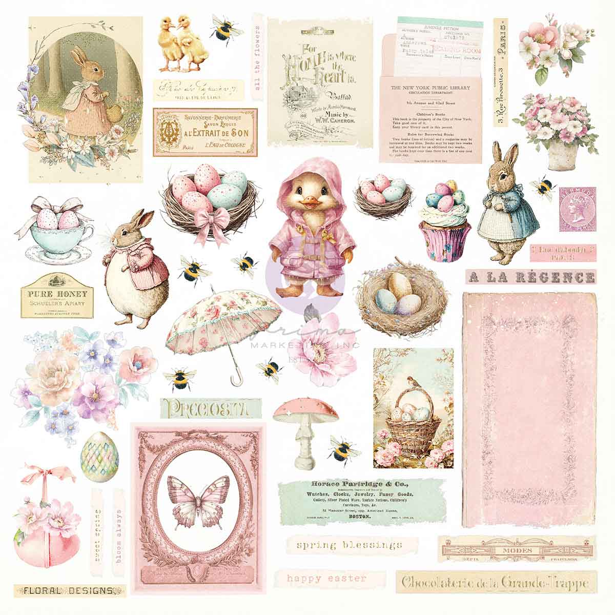 Prima Marketing Frank Garcia Sweet Spring Ephemera - Sunshine & Bunnies