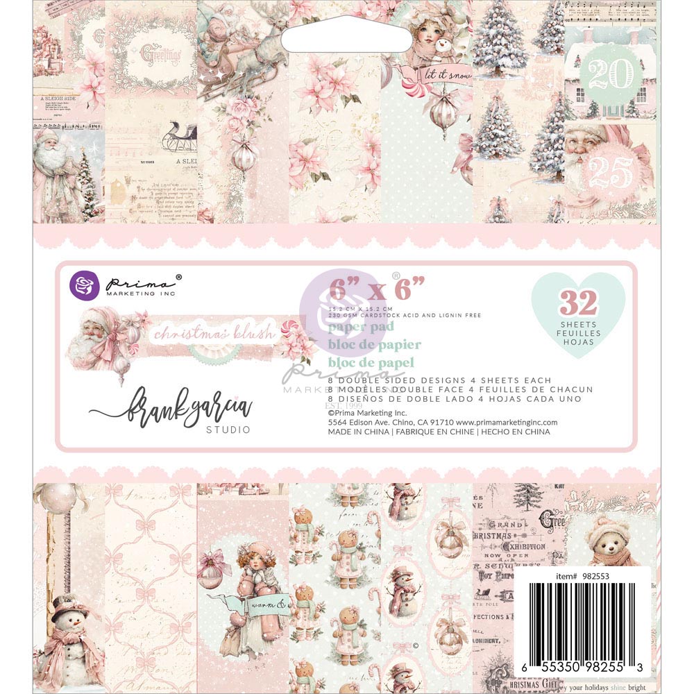PRE-ORDER Prima Marketing & Frank Garcia Christmas Blush 6x6 Paper Pad