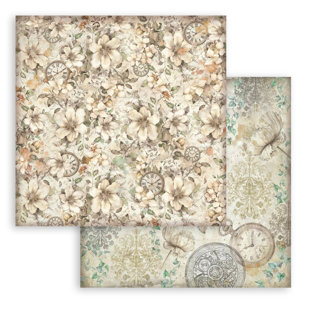 Stamperia Gardens of Time 8x8 Backgrounds Paper Pad