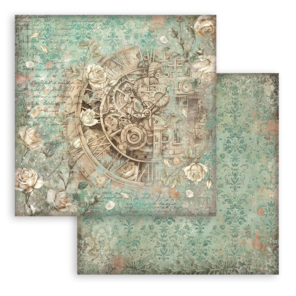Stamperia Gardens of Time 8x8 Backgrounds Paper Pad