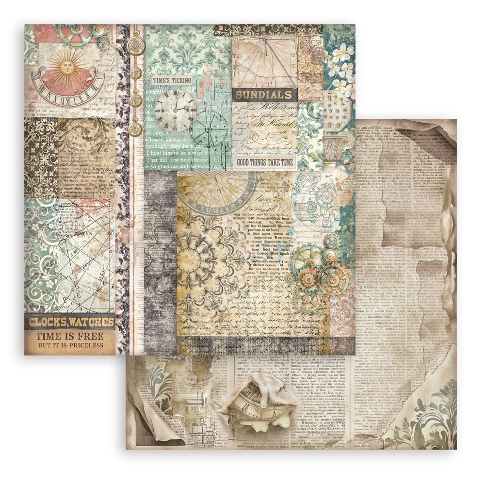 Stamperia Gardens of Time 8x8 Backgrounds Paper Pad