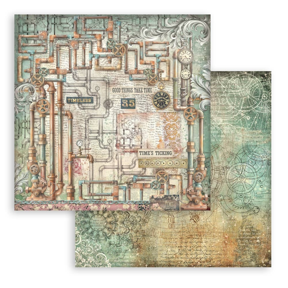 Stamperia Gardens of Time 8x8 Backgrounds Paper Pad