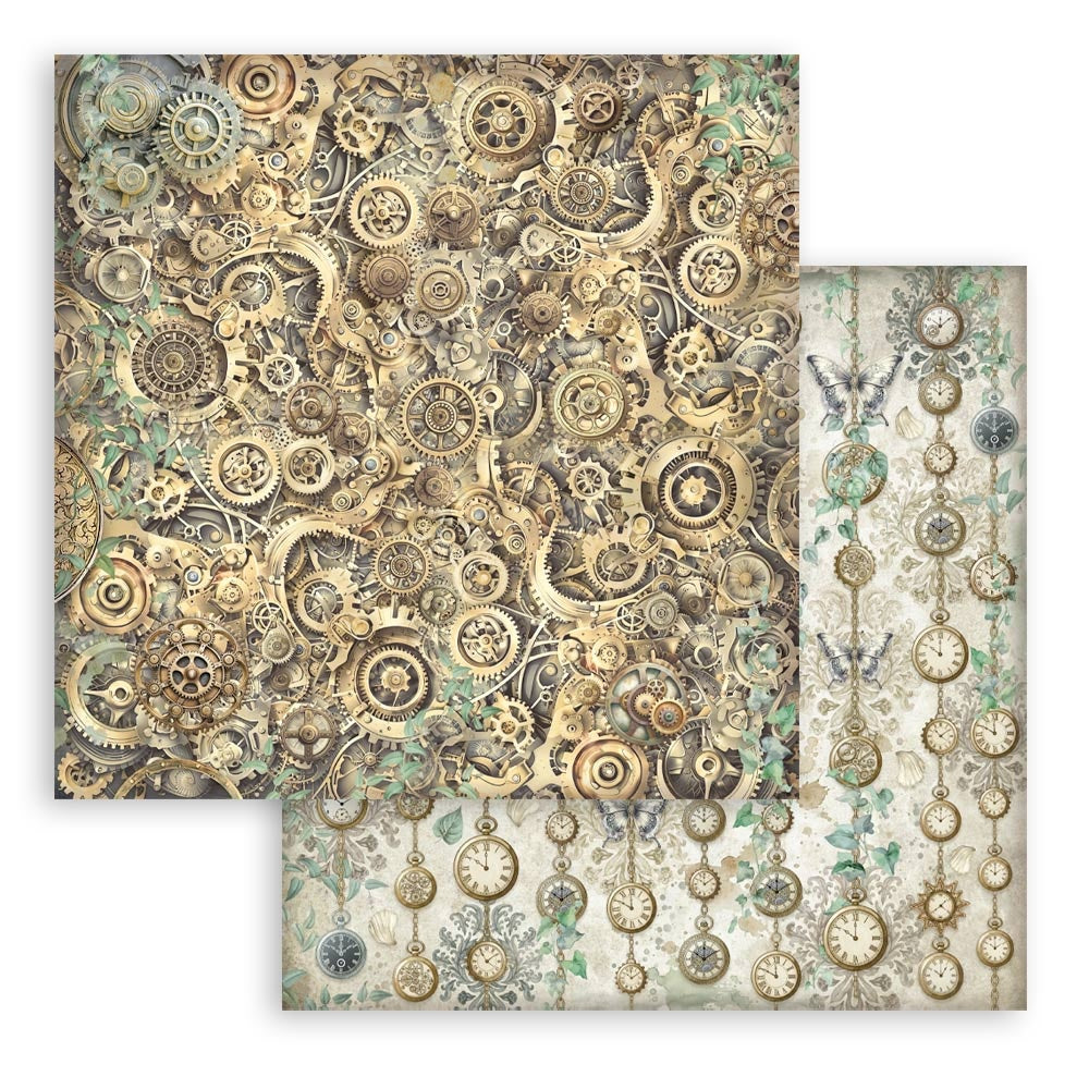 Stamperia Gardens of Time 8x8 Backgrounds Paper Pad