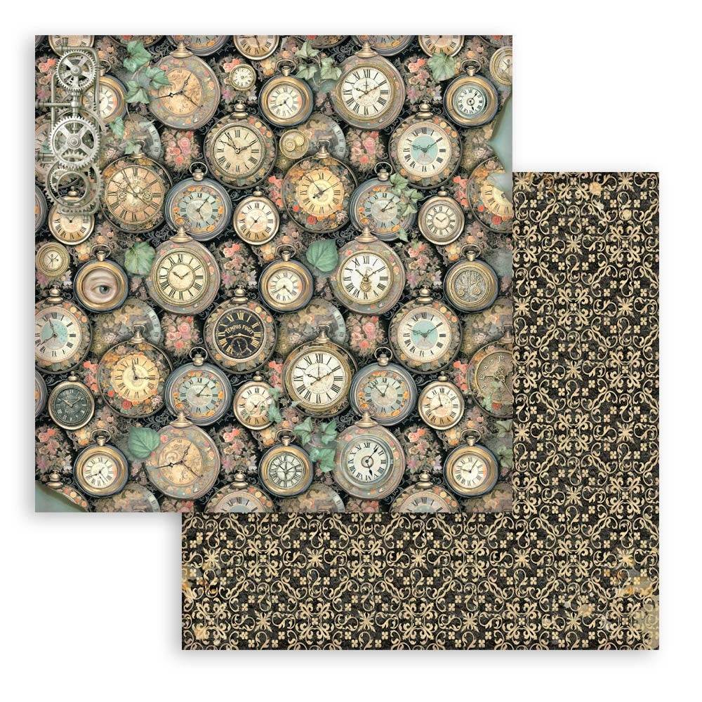 Stamperia Gardens of Time 8x8 Backgrounds Paper Pad
