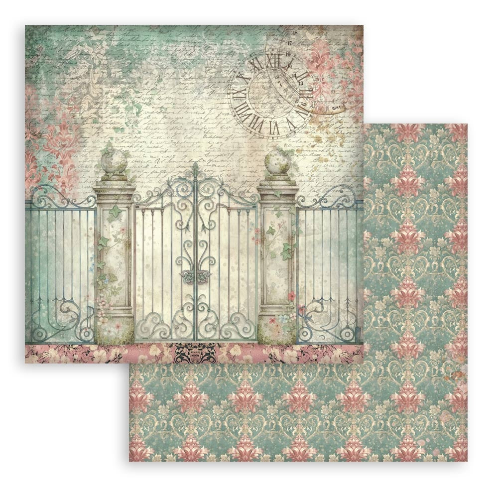 Stamperia Gardens of Time 8x8 Backgrounds Paper Pad