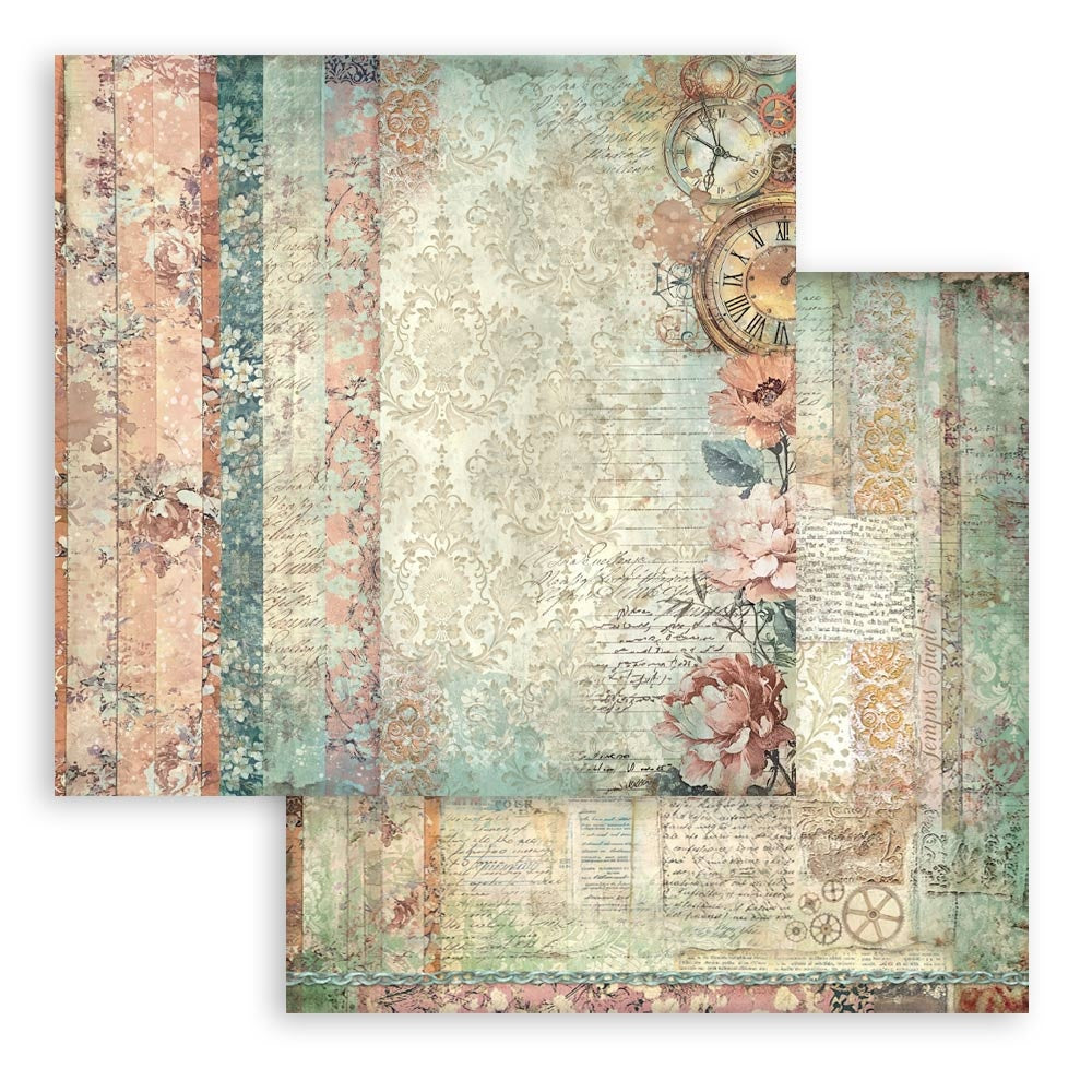Stamperia Gardens of Time 8x8 Backgrounds Paper Pad
