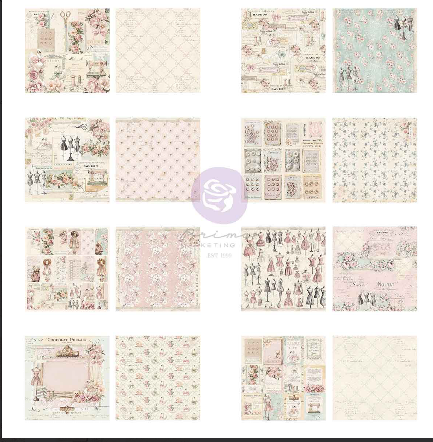 Prima Marketing Frank Garcia Buttons and Keepsakes 6x6 Paper Pad
