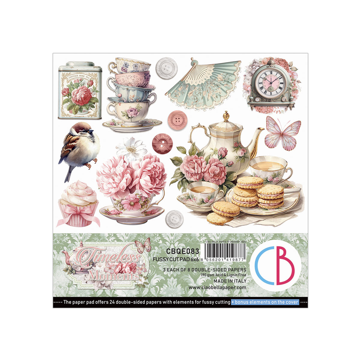 Ciao Bella Fussy Cut Pad 6x6 - Timeless Moments