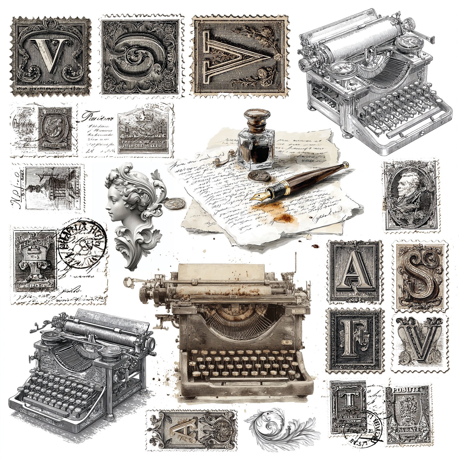 Ciao Bella 6x6 Fussy Cut Pad - Typographic
