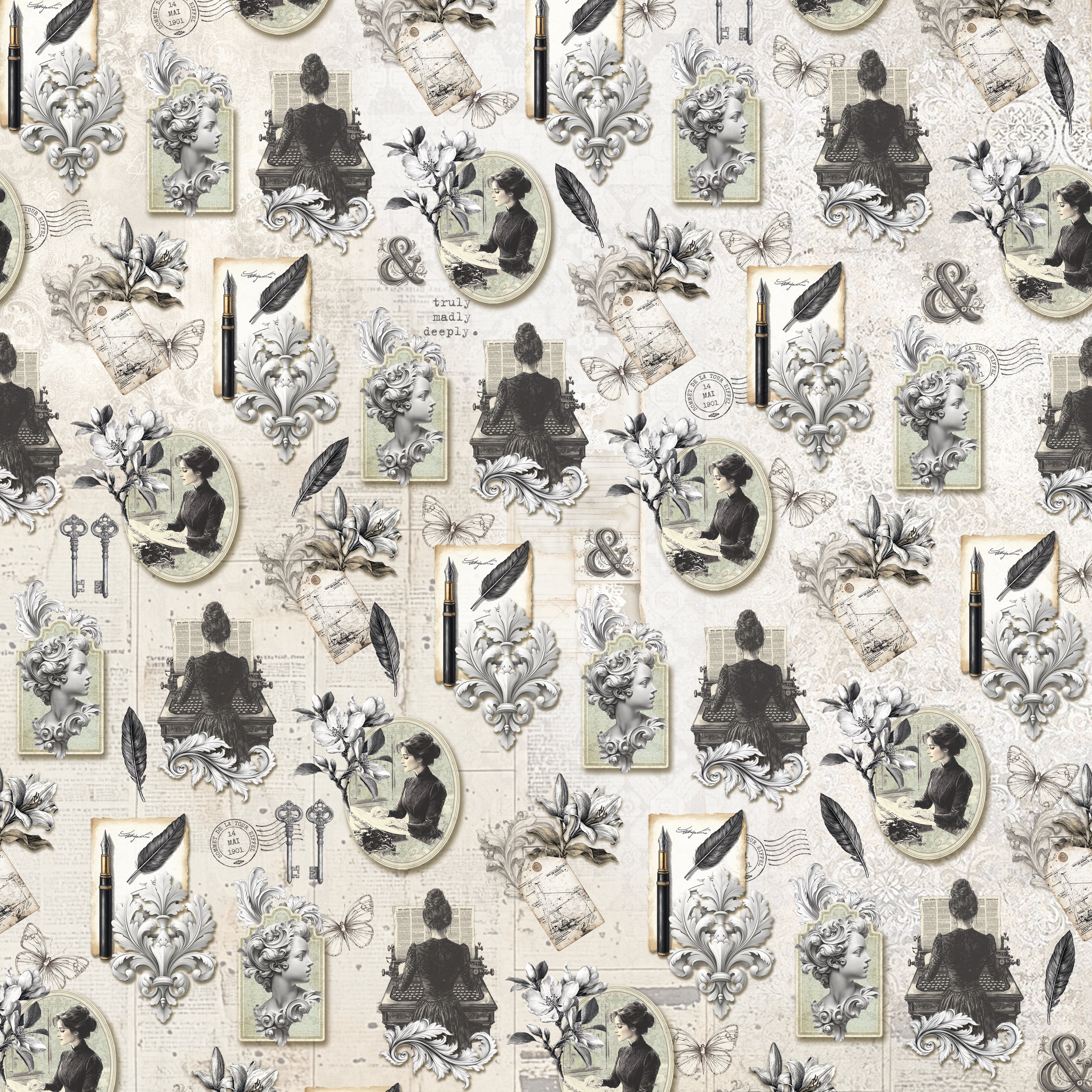 Ciao Bella 12x12 Patterns Paper Pad - Typographic