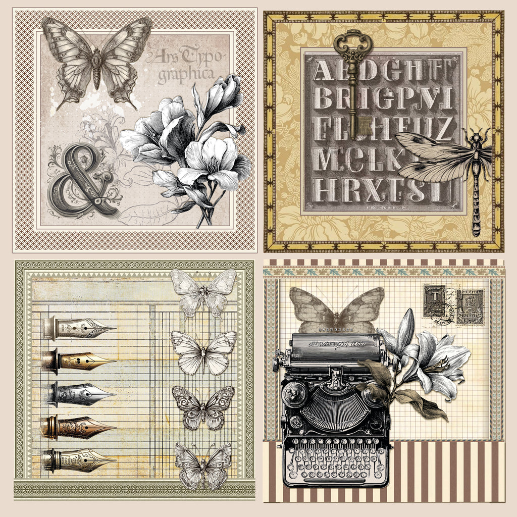 Ciao Bella 12x12 Patterns Paper Pad - Typographic