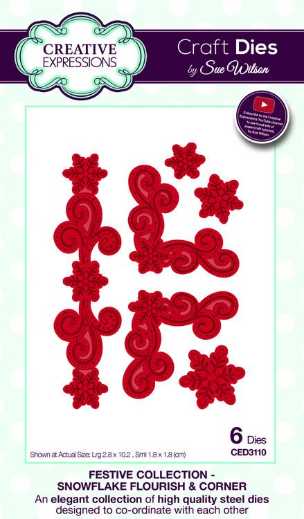 Creative Expressions Festive Collection Snowflake Flourish & Corner