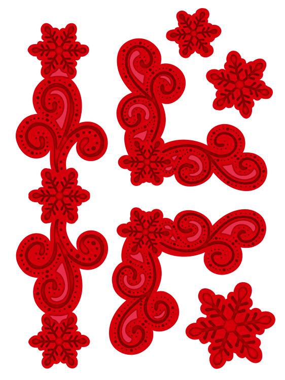 Creative Expressions Festive Collection Snowflake Flourish & Corner