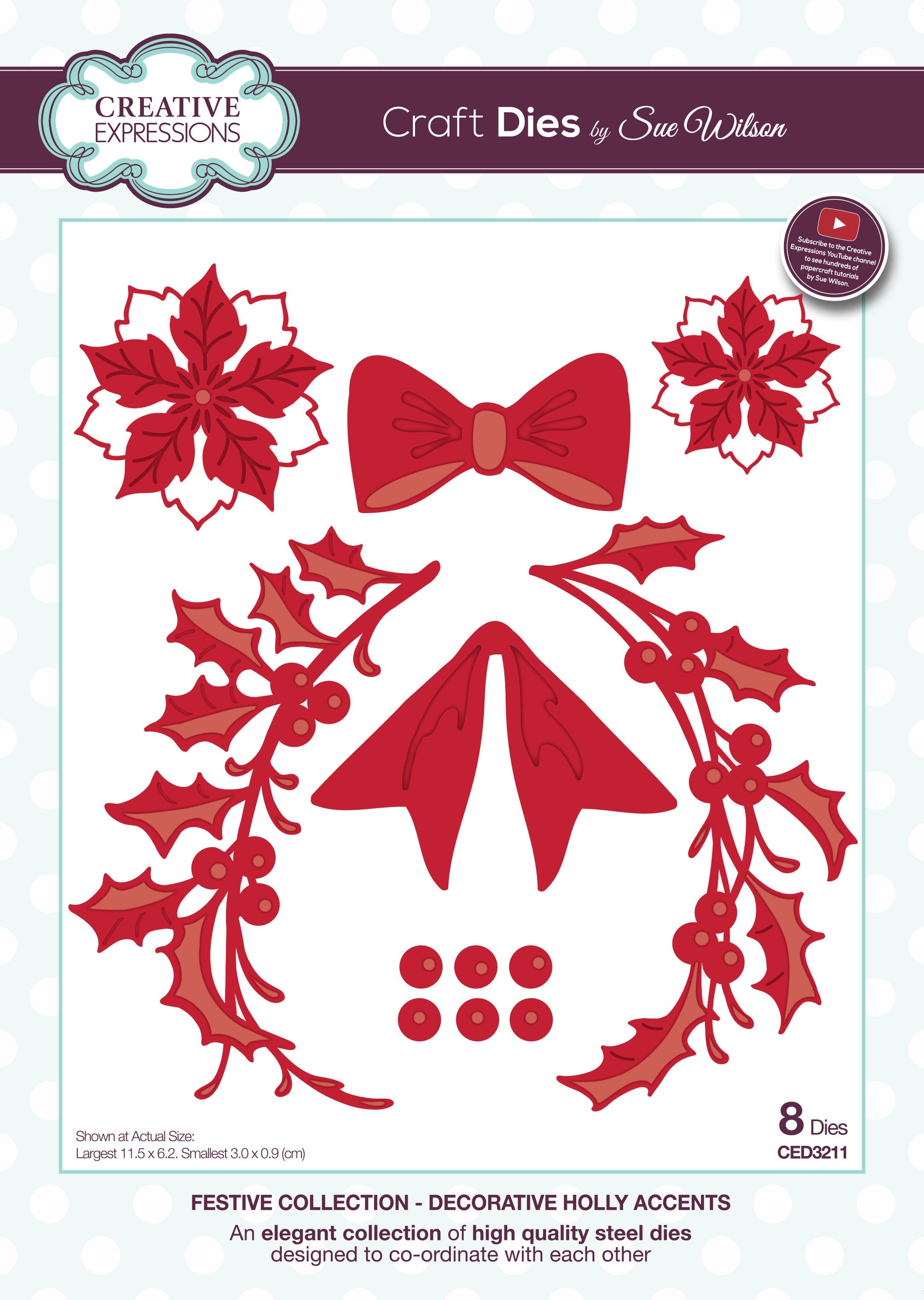 Creative Expressions Dies by Sue Wilson Festive Flower, Sprig and Bow