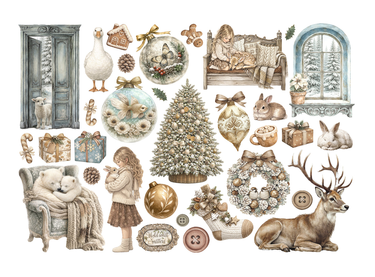 PRE-ORDER Stamperia White Christmas Ephemera