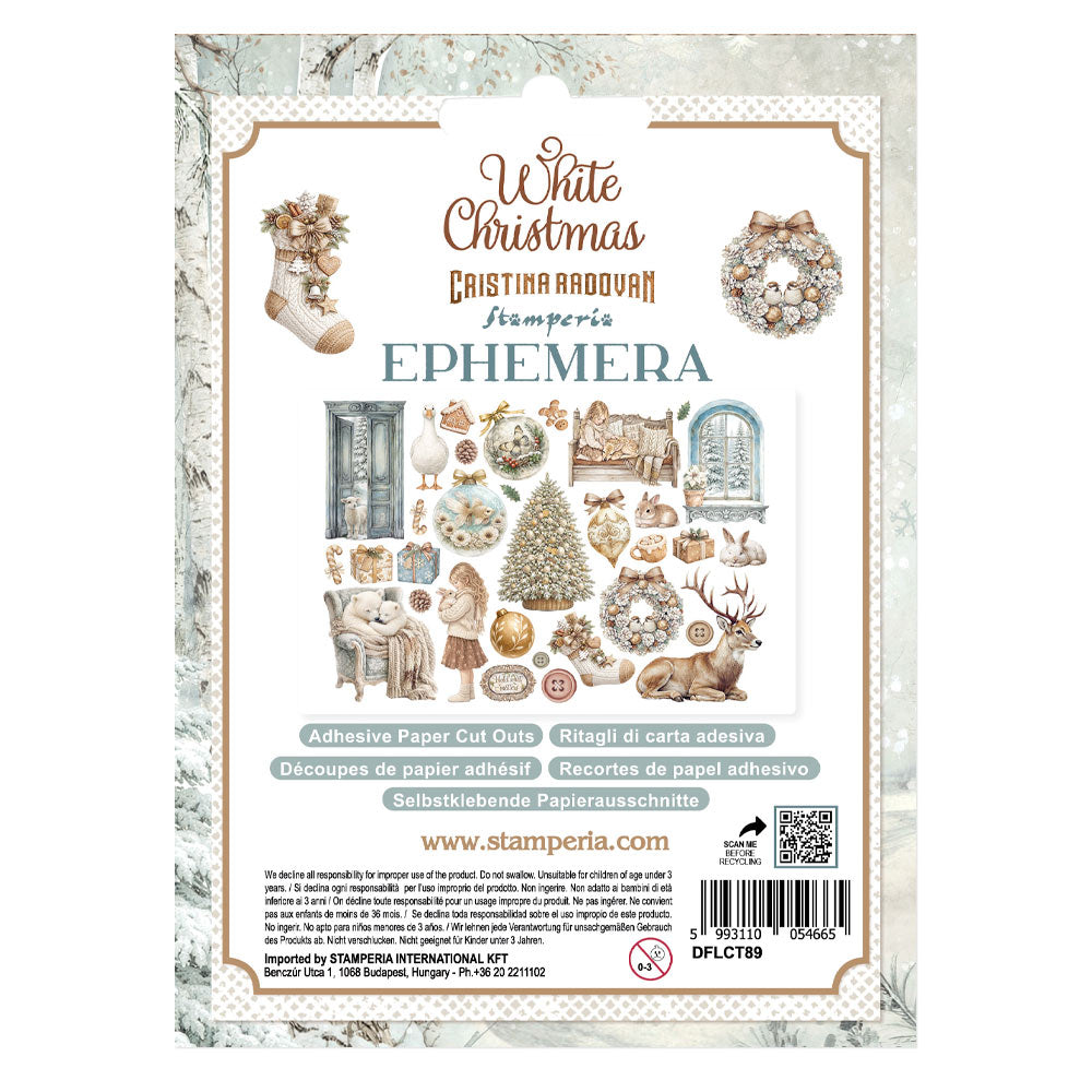 PRE-ORDER Stamperia White Christmas Ephemera