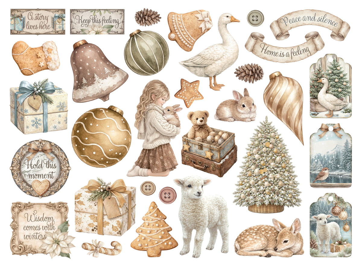 PRE-ORDER Stamperia White Christmas Die Cuts