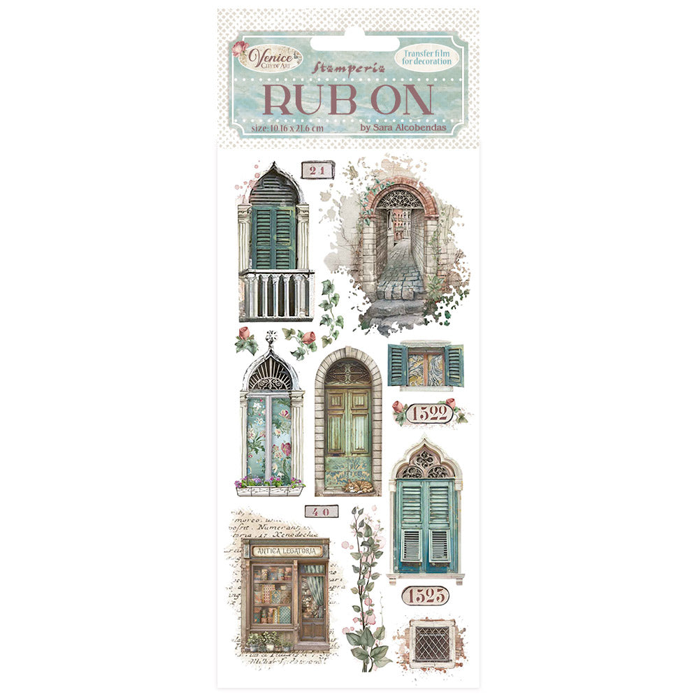 Stamperia Venice City of Art Rub-On - Doors & Windows