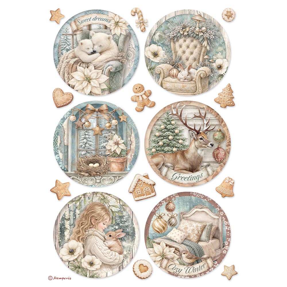 PRE-ORDER Stamperia White Christmas Rice Paper
