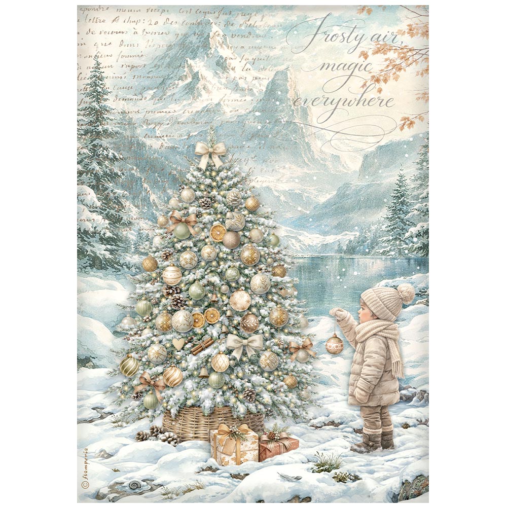 PRE-ORDER Stamperia White Christmas Rice Paper