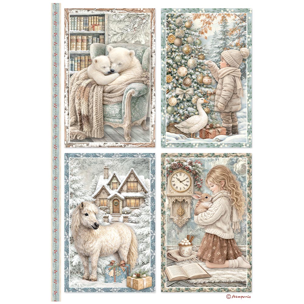 PRE-ORDER Stamperia White Christmas Rice Paper
