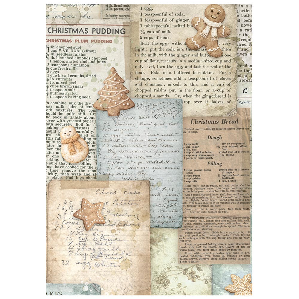 PRE-ORDER Stamperia White Christmas Rice Paper Backgrounds