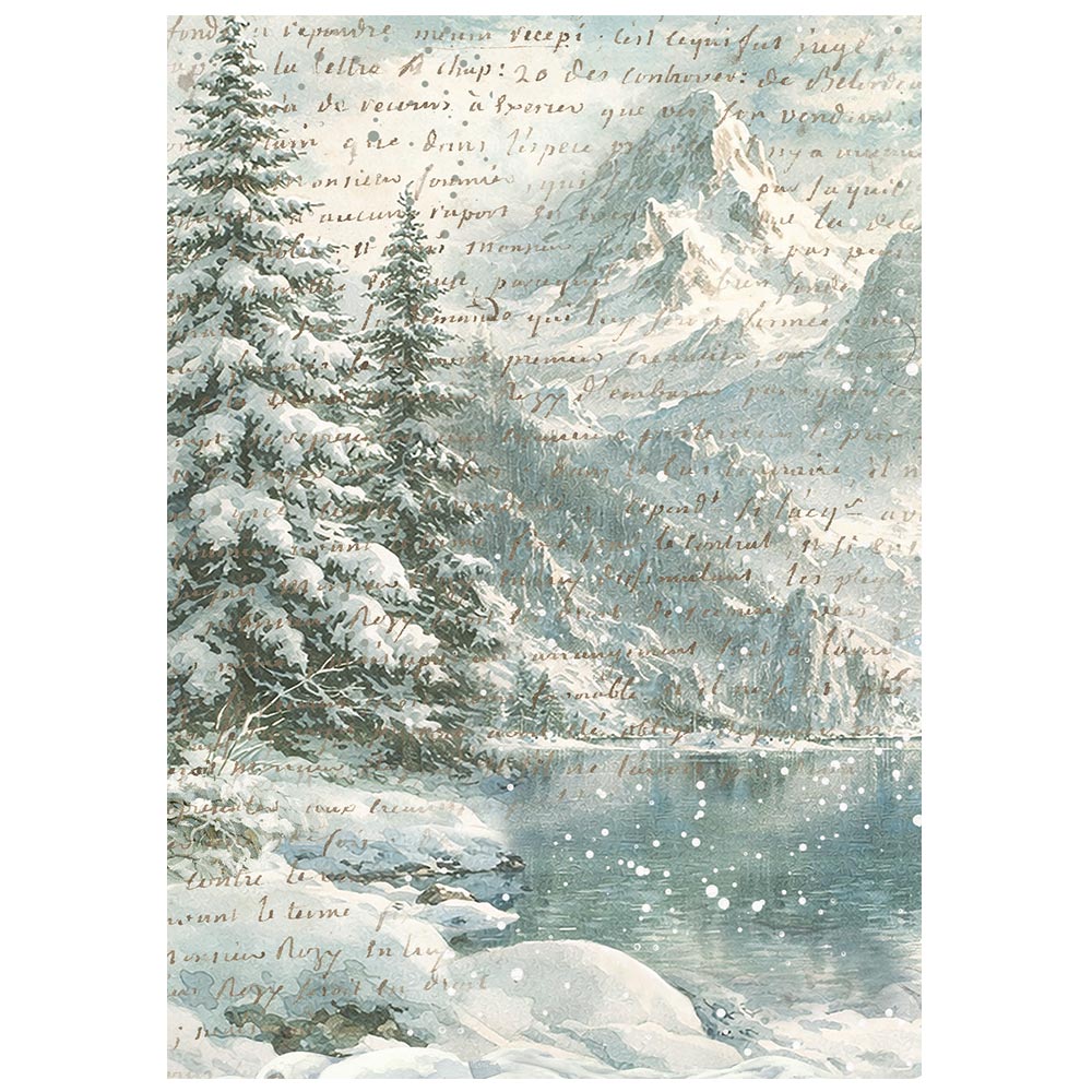 PRE-ORDER Stamperia White Christmas Rice Paper Backgrounds