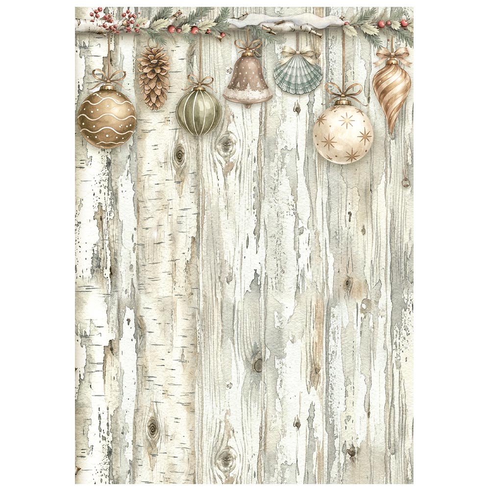 PRE-ORDER Stamperia White Christmas Rice Paper Backgrounds