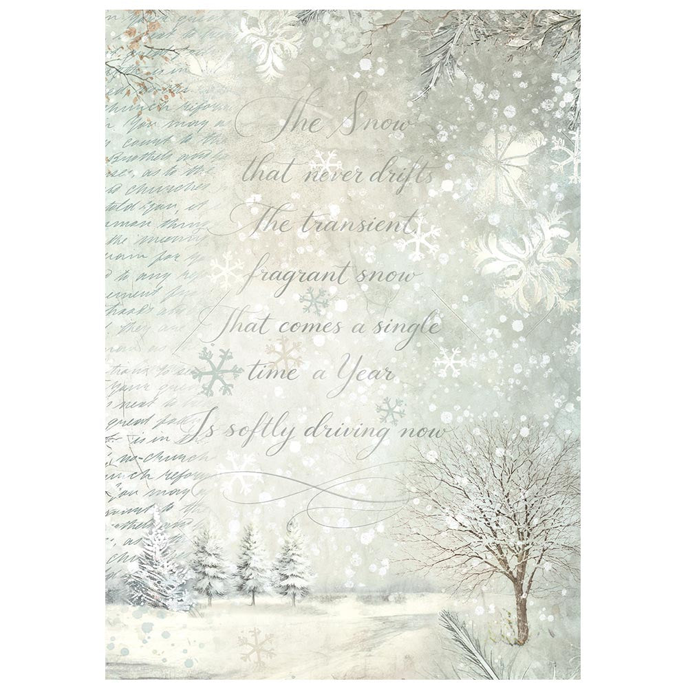 PRE-ORDER Stamperia White Christmas Rice Paper Backgrounds