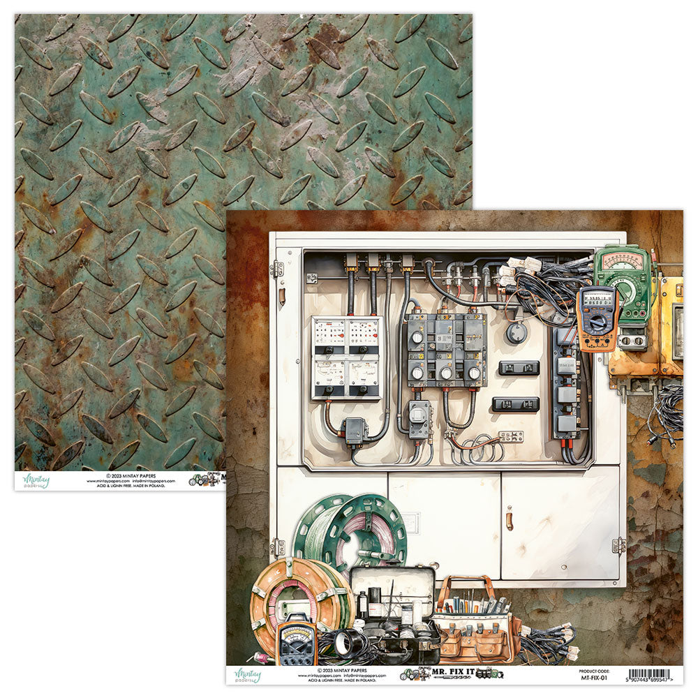 Mintay Papers 12x12 Paper - Mr. Fix It 01