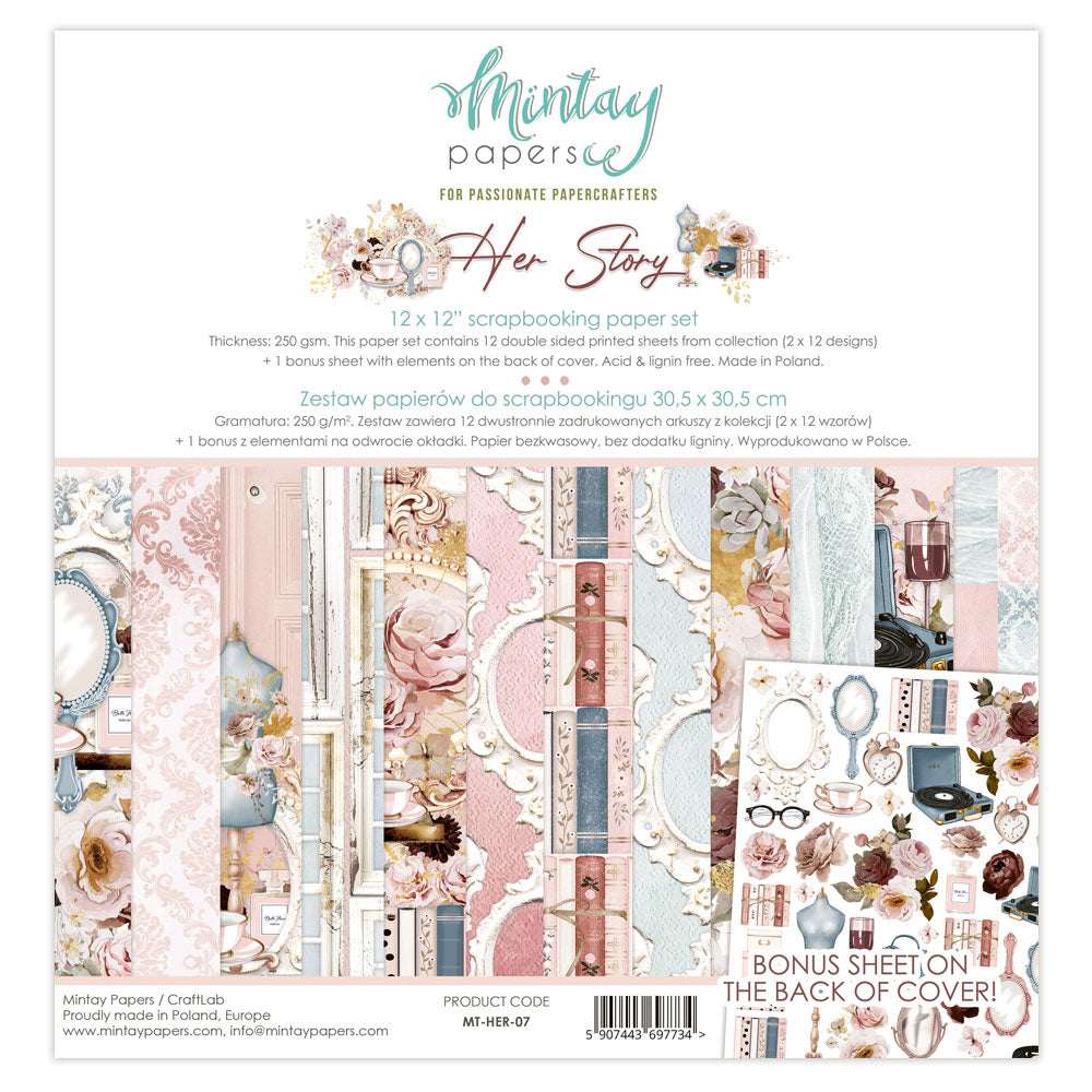 Mintay Papers 12x12 Paper Set - Her Story