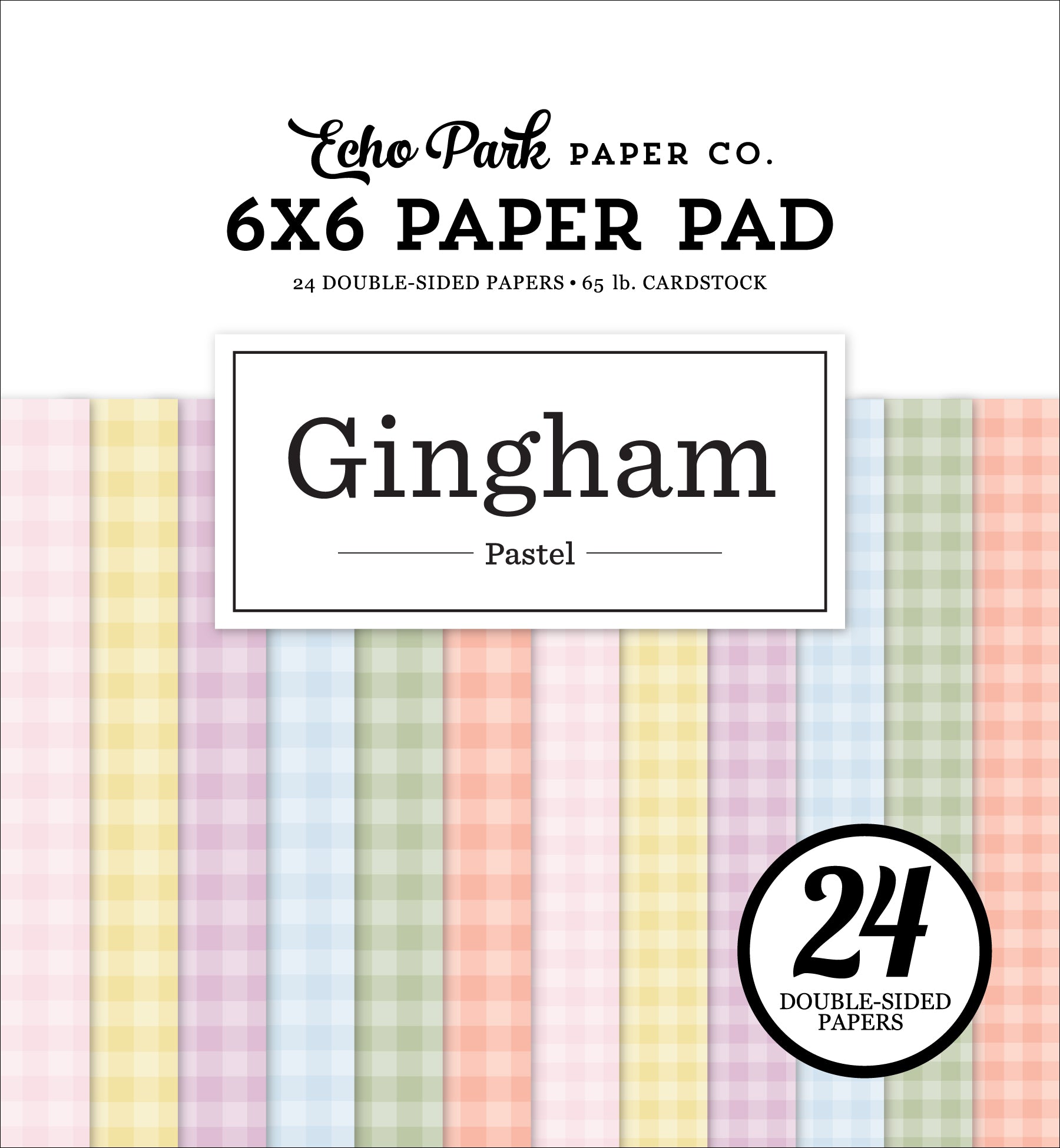Echo Park 6x6 Paper Pad - Gingham Pastel