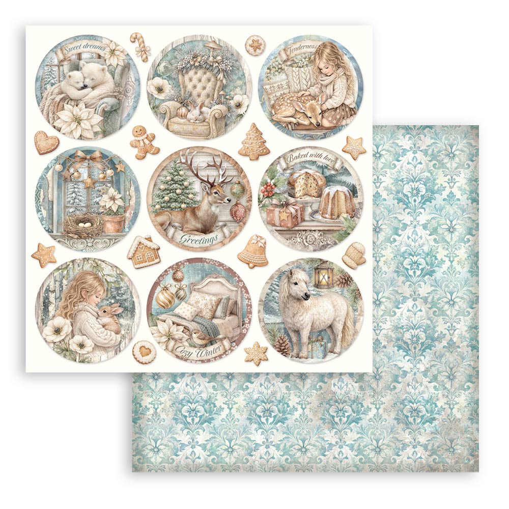 PRE-ORDER Stamperia White Christmas 12x12 Paper Pad