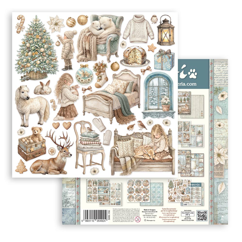 PRE-ORDER Stamperia White Christmas 12x12 Paper Pad