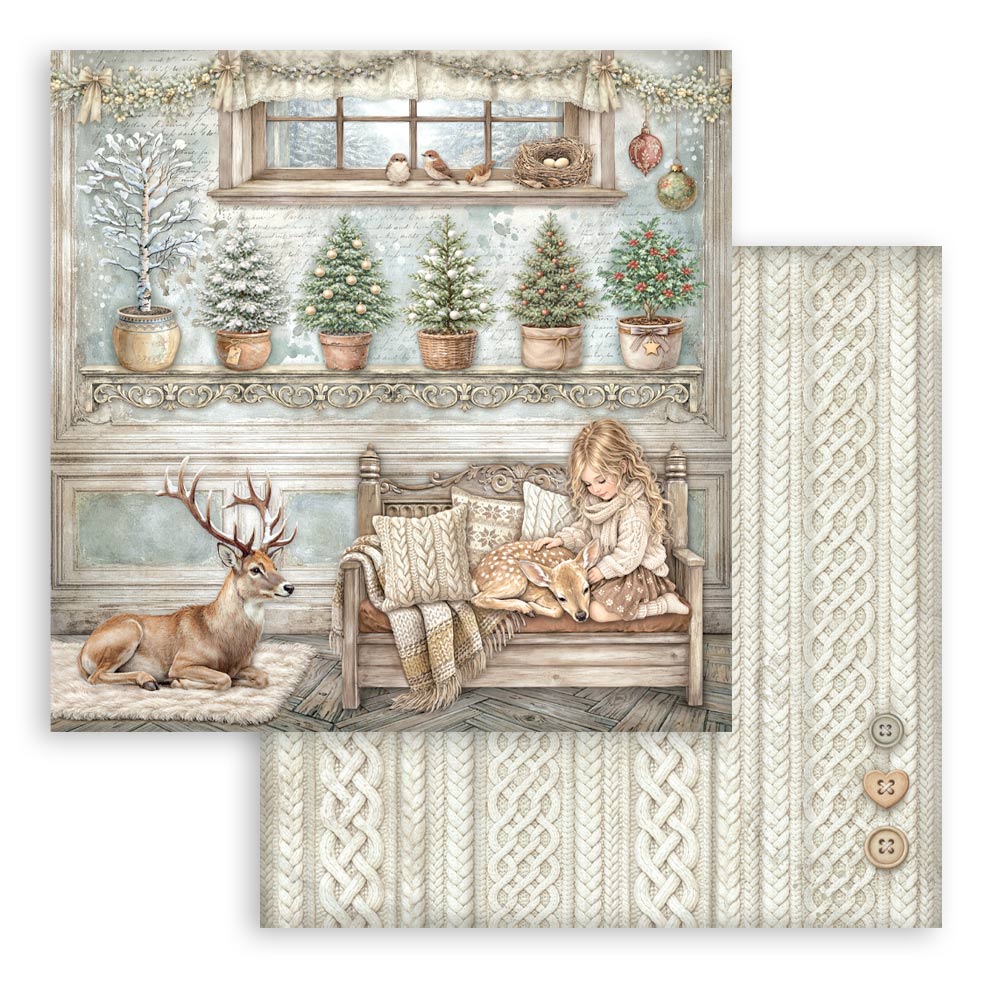 PRE-ORDER Stamperia White Christmas 12x12 Paper Pad