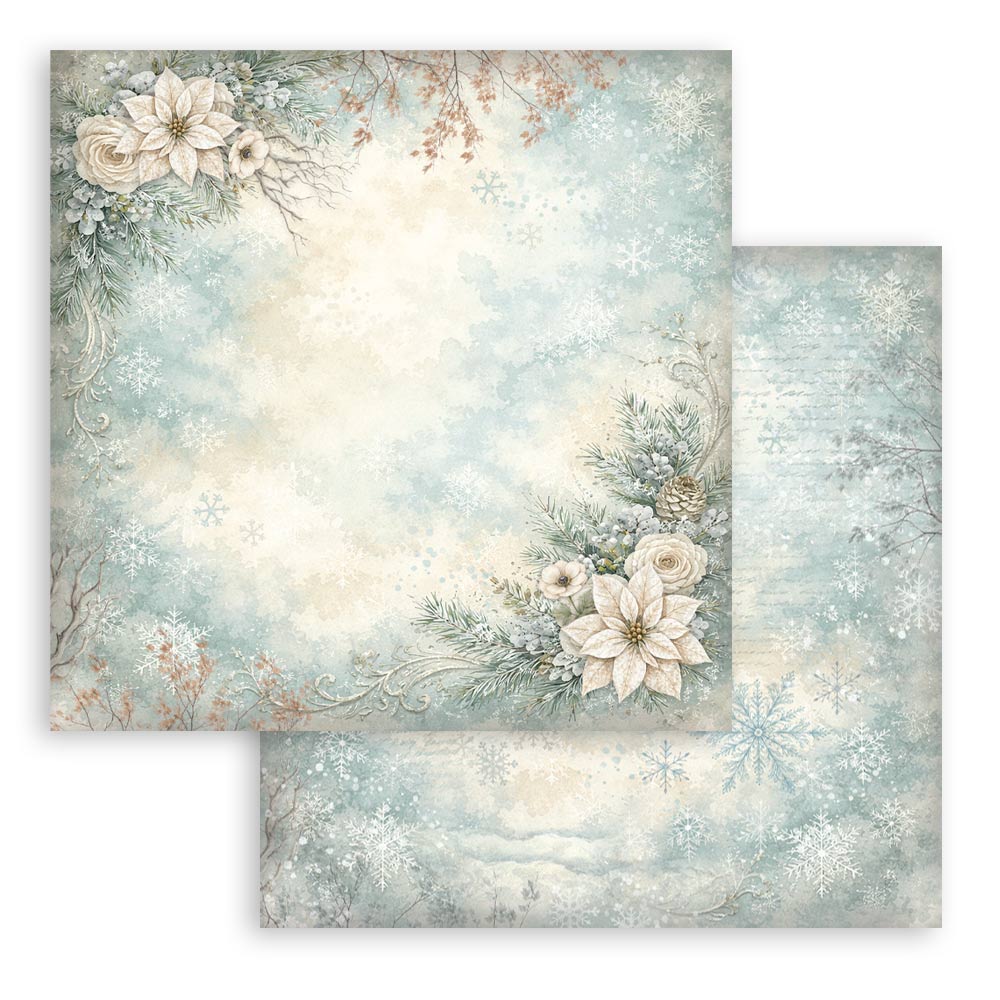 PRE-ORDER Stamperia White Christmas 12x12 Background Paper Pad