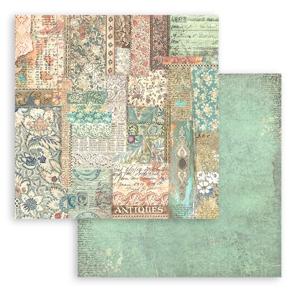 Stamperia Brocante Antiques 8x8 Backgrounds Paper Pad