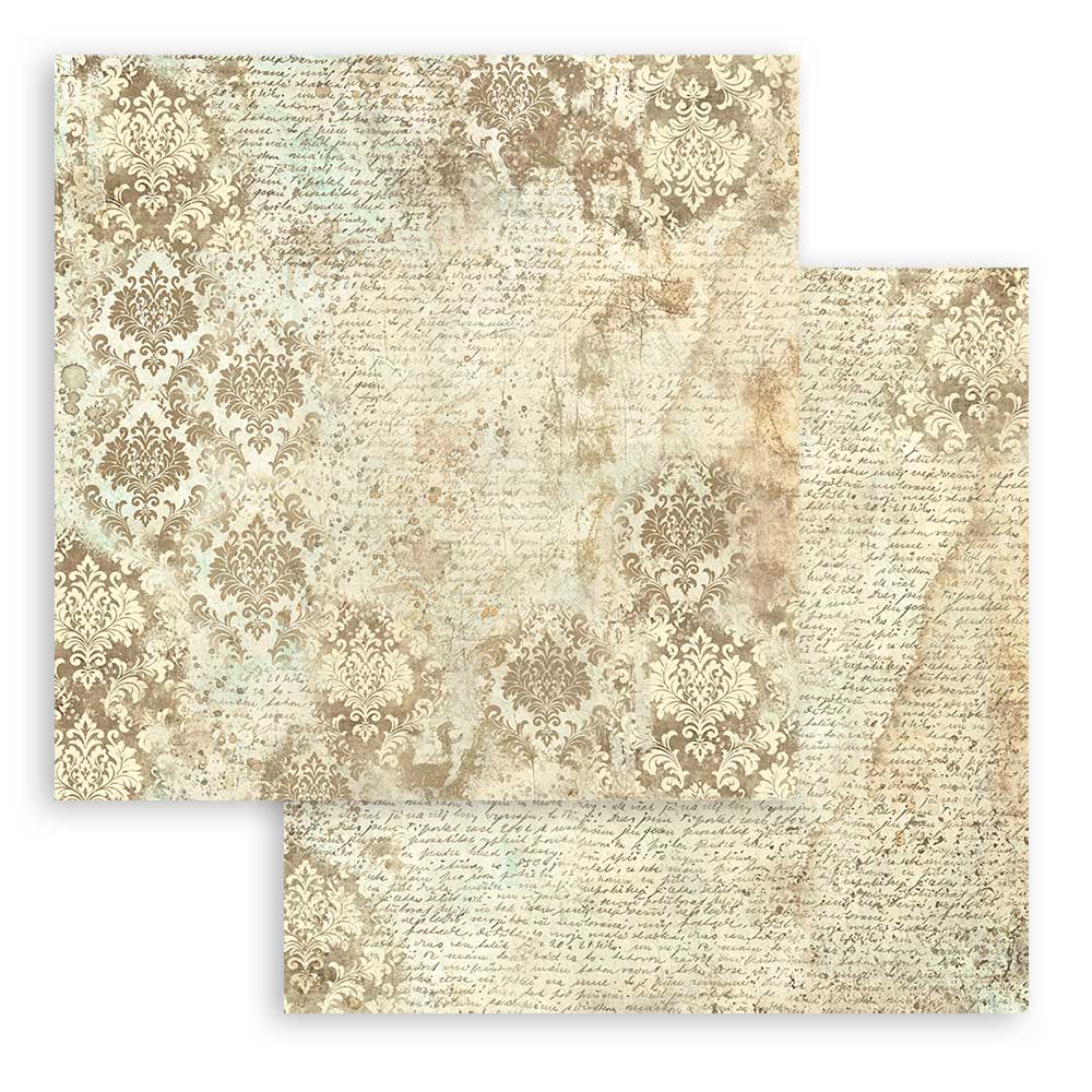 Stamperia Brocante Antiques 8x8 Backgrounds Paper Pad