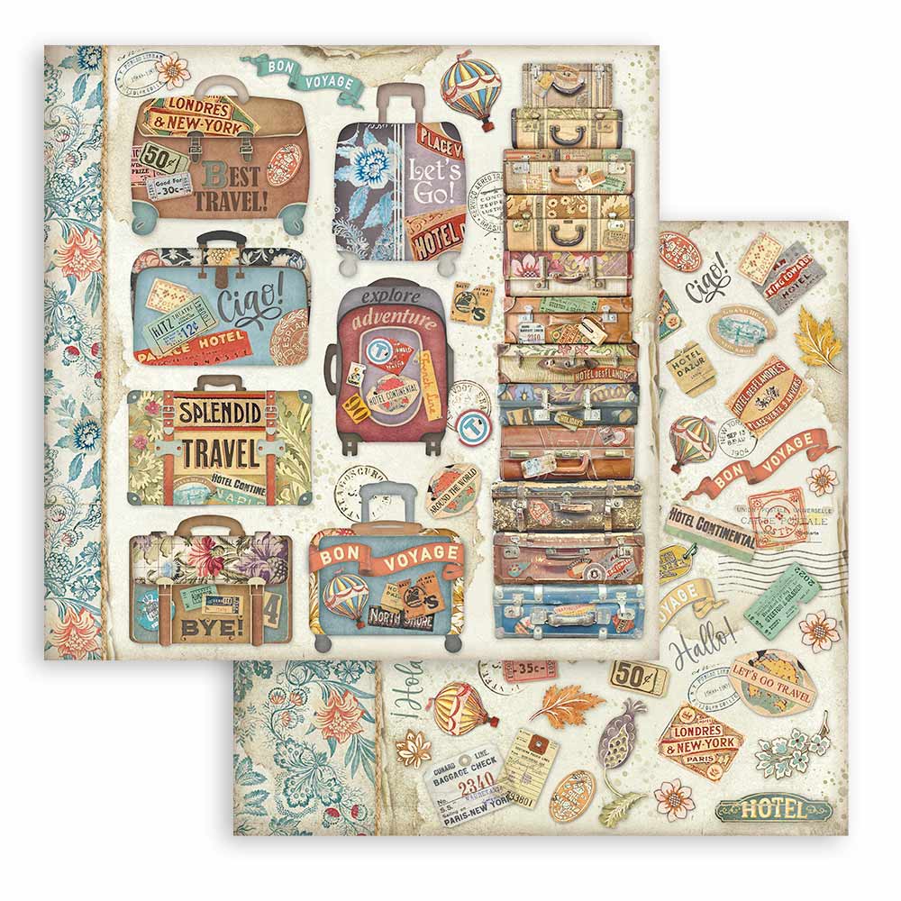 Stamperia Art of Traveling 8x8 Paper Pad