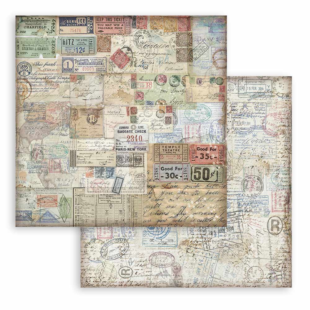 Stamperia Art of Traveling 8x8 Paper Pad