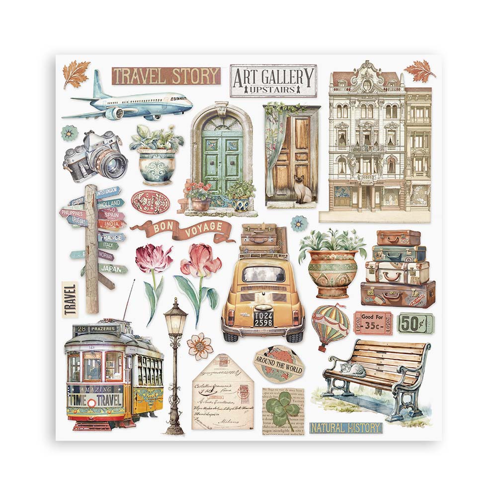 Stamperia Art of Traveling 8x8 Paper Pad