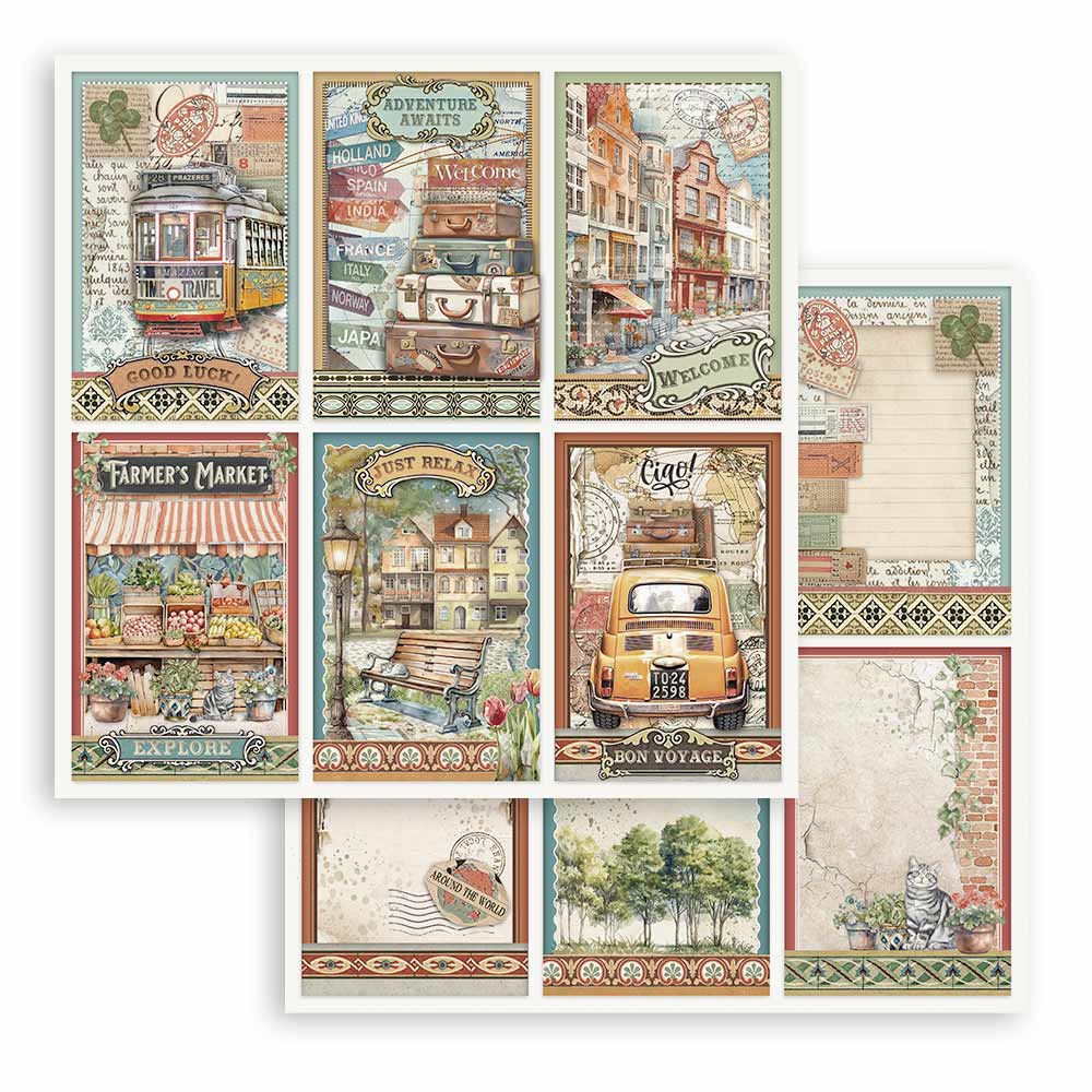 Stamperia Art of Traveling 8x8 Paper Pad