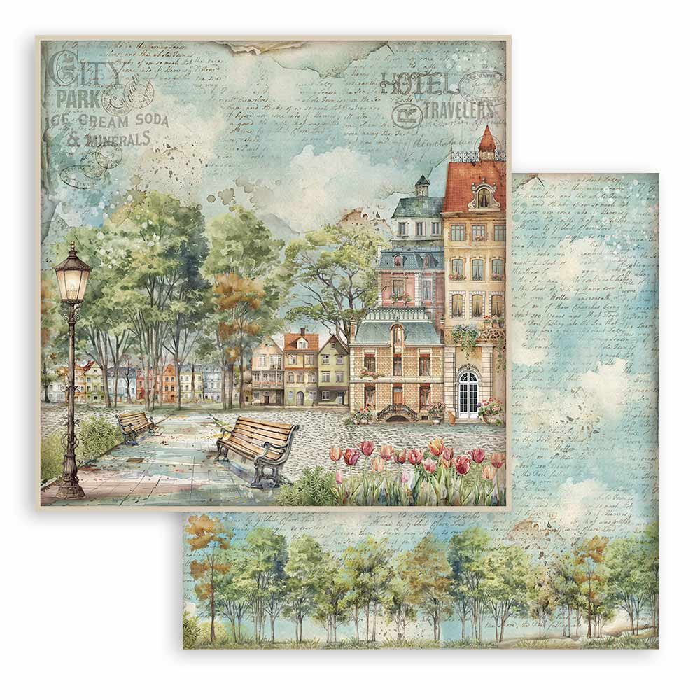 Stamperia Art of Traveling 8x8 Paper Pad