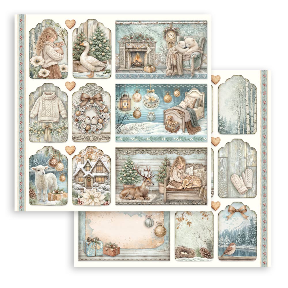 PRE-ORDER Stamperia White Christmas 8x8 Paper Pad