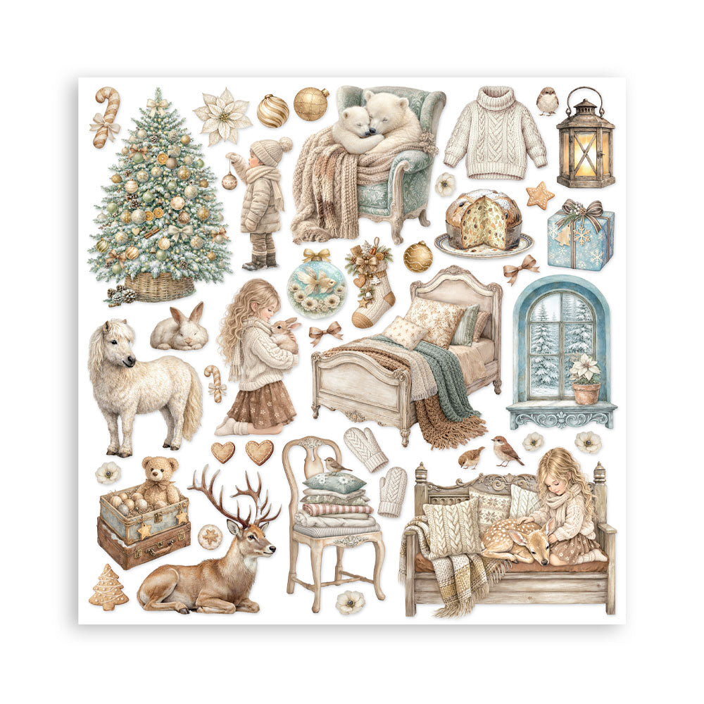 PRE-ORDER Stamperia White Christmas 8x8 Paper Pad
