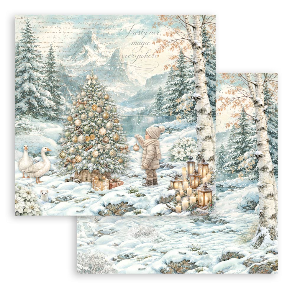 PRE-ORDER Stamperia White Christmas 8x8 Paper Pad