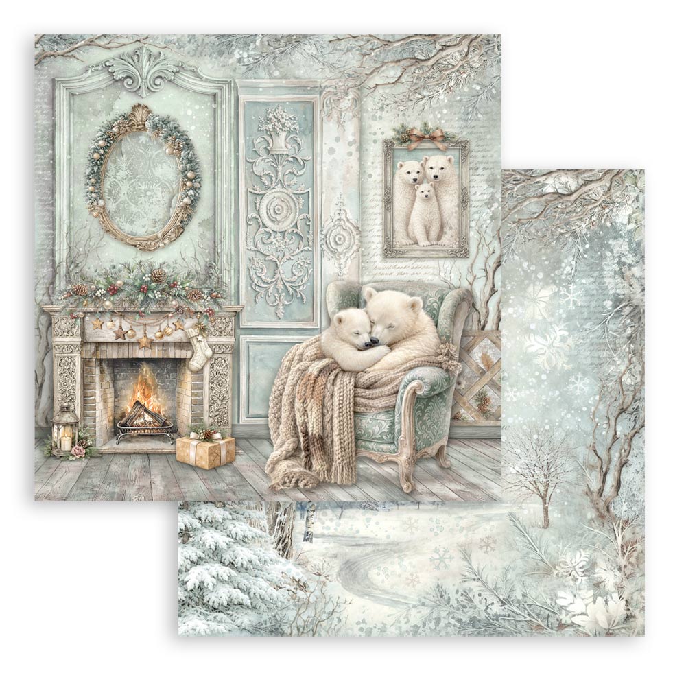 PRE-ORDER Stamperia White Christmas 8x8 Paper Pad