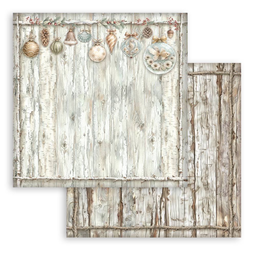 PRE-ORDER Stamperia White Christmas 8x8 Backgrounds Paper Pad