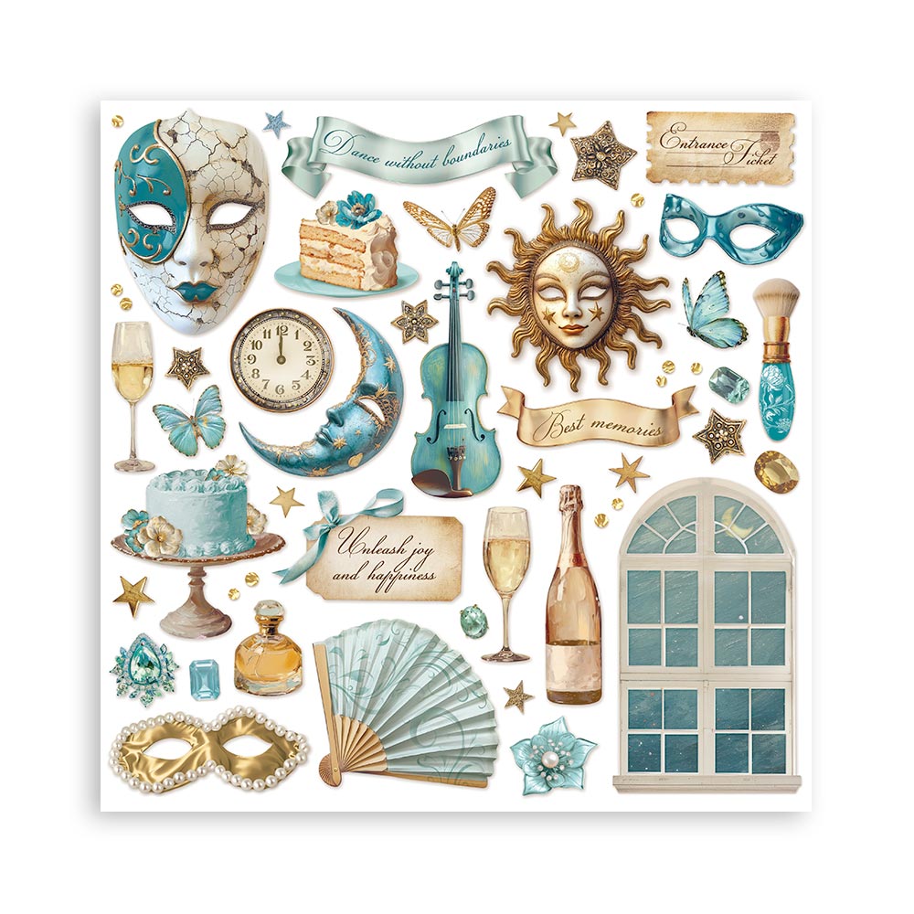 Stamperia Masquerade 8x8 Paper Pad