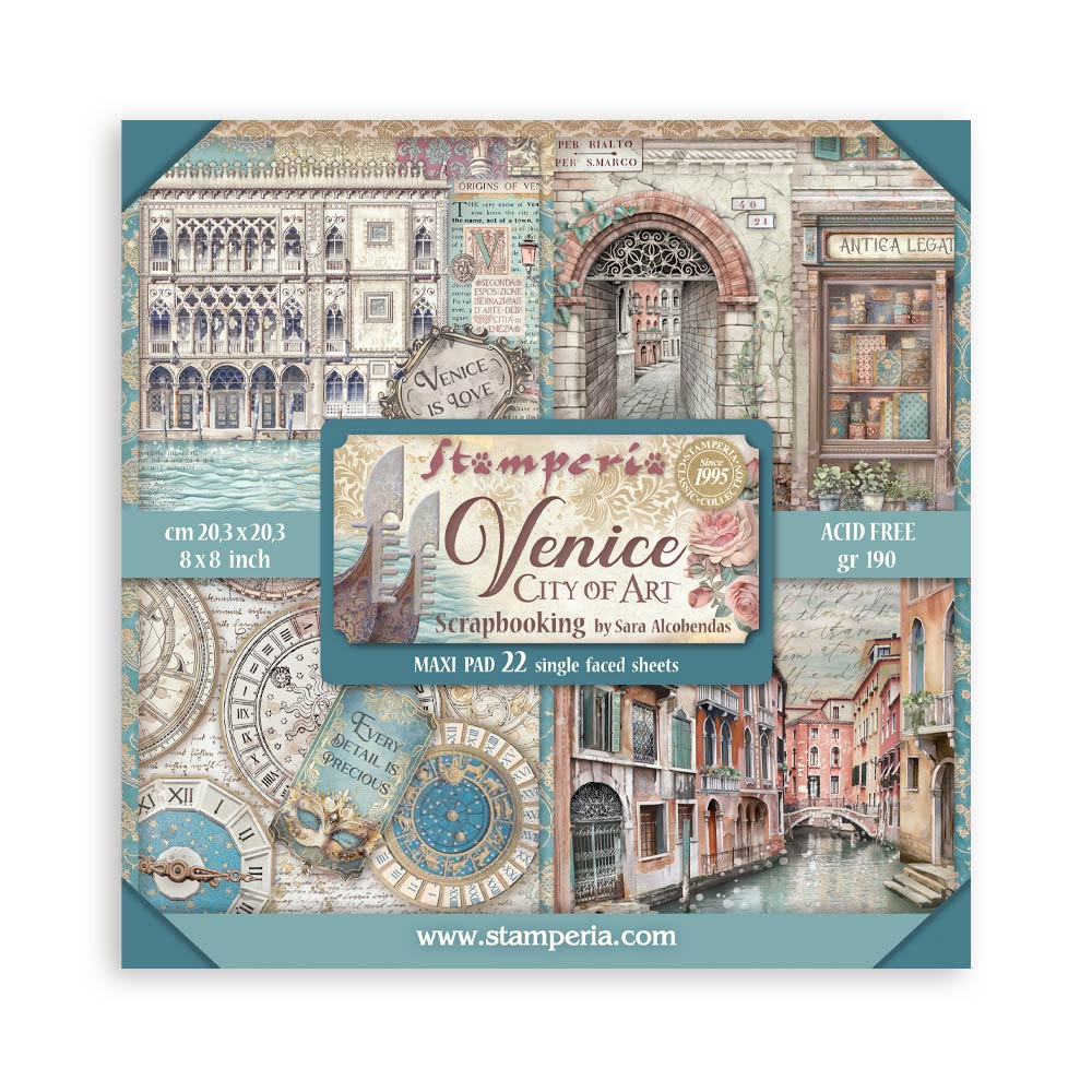 Stamperia Venice City of Art 8x8 Paper Pad